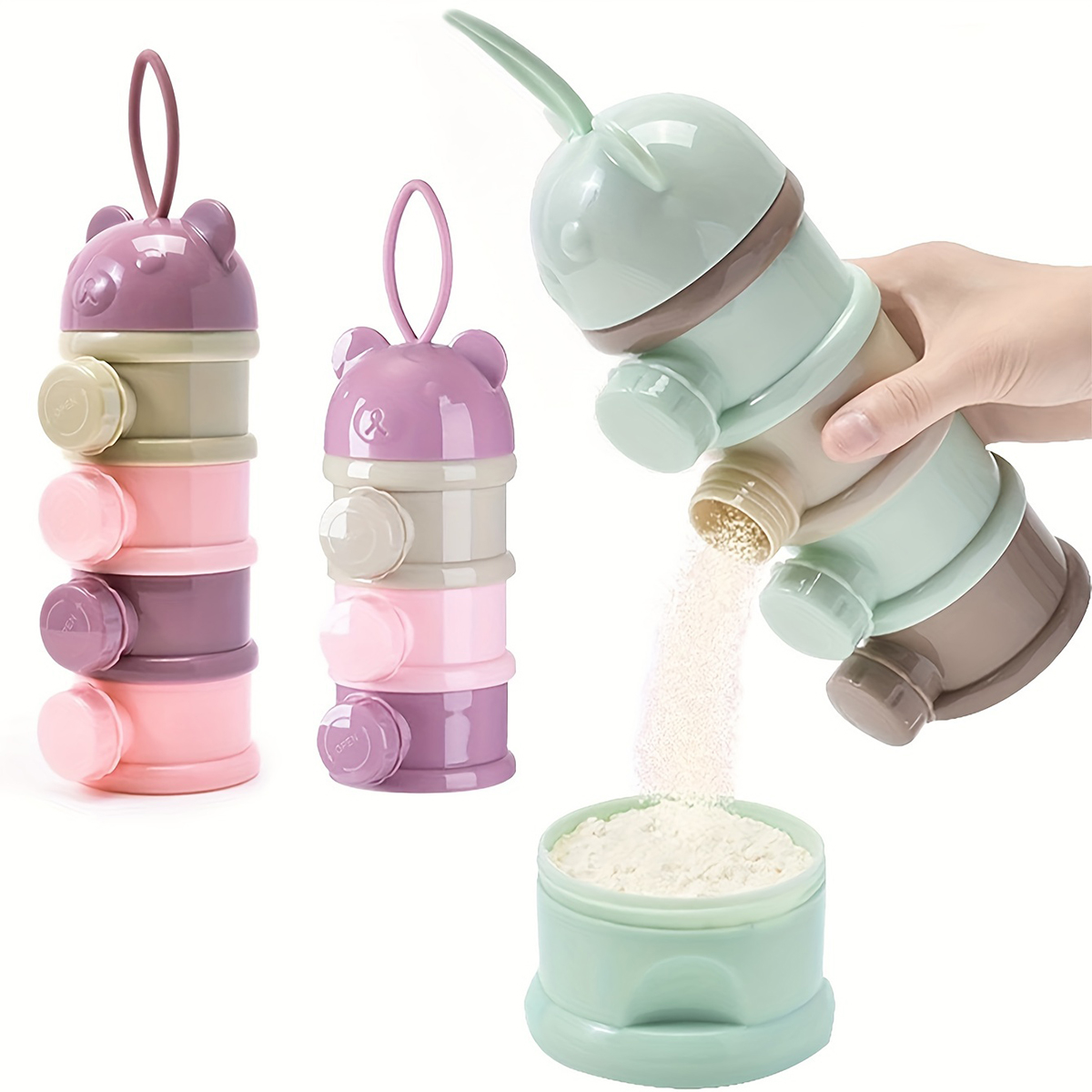 Food Snacks For 1 Year Old - 스트랩이 있는 대용량 아기 분유 용기,