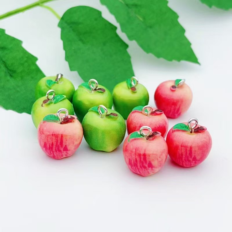 Food & Snacks Coloring - 10pcs 시뮬레이션 애플 그린 레드 미니어처