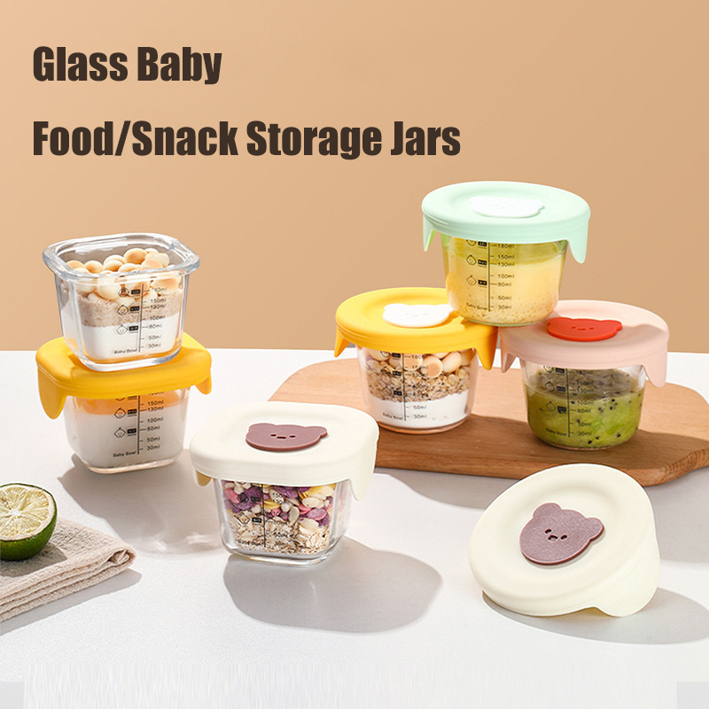 Food Snacks For 1 Year Old - 뚜껑이 달린 유리 유아용 식품 보관