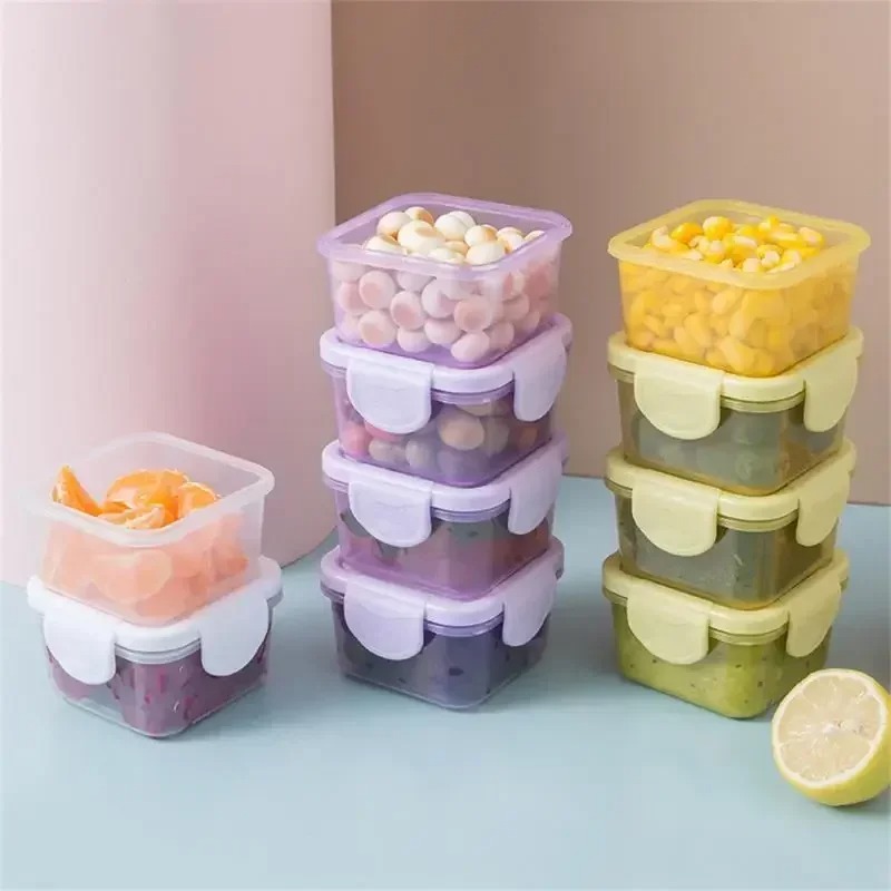 4Pcs 미니 밀폐 식품 저장 용기 누출 방지 플라스틱 - Food Snacks For 1 Year Old 리뷰 및 가격