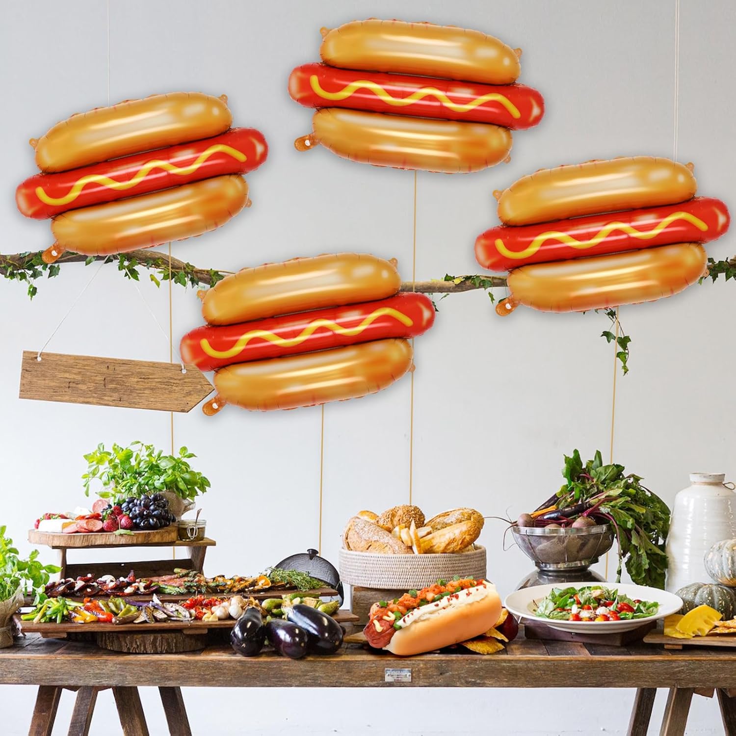 6PC 거대한 핫도그 풍선, 음식 호일 풍선 피크닉 스 - Food Giant Snacks 리뷰 및 가격