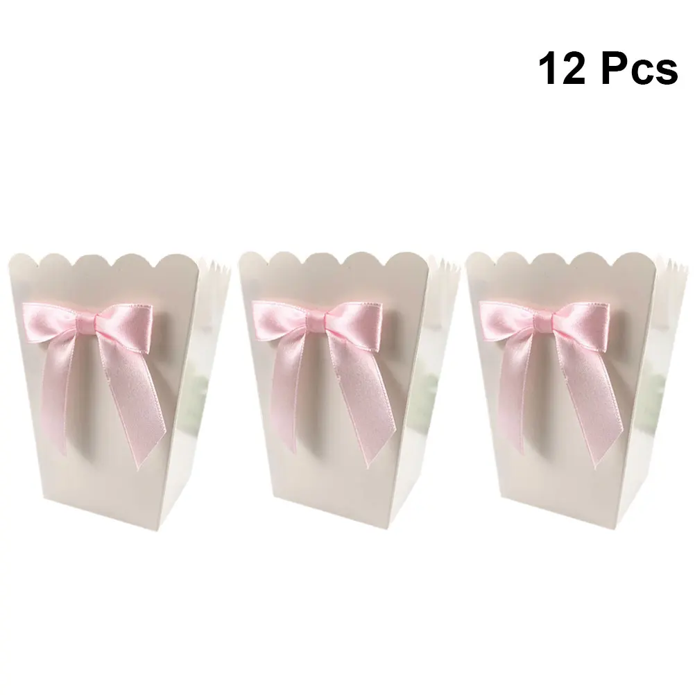 12pcs 핑크 보우 팝콘 상자 파티 용품 팝콘 선물  - Food Snacks For 1 Year Old 리뷰 및 가격