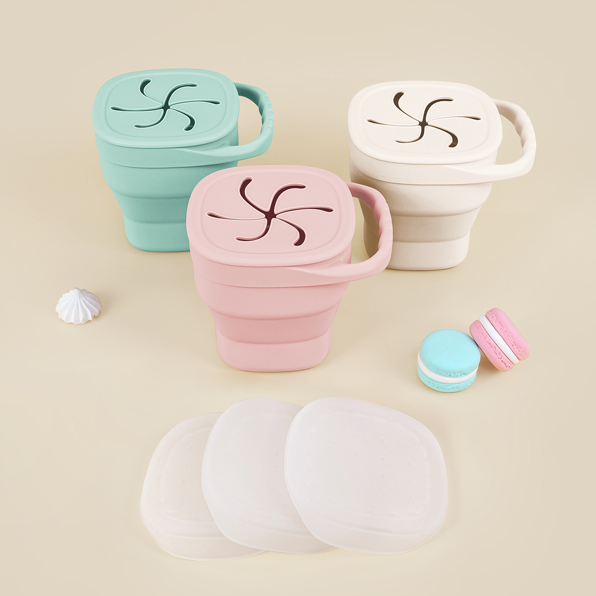 아기 실리콘 스낵 컵 아기 휴대용 아기 스낵 상자 수유 - Food Snacks For 1 Year Old 리뷰 및 가격